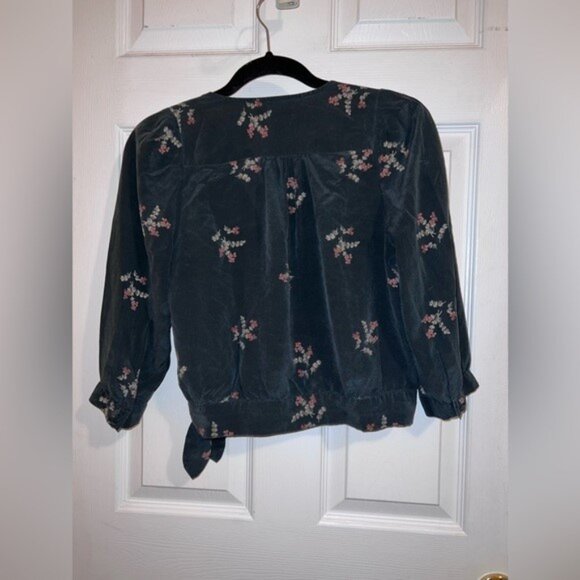 MADEWELL Silk Wrap Top in Wild Botanic Sz S - Picture 4 of 7
